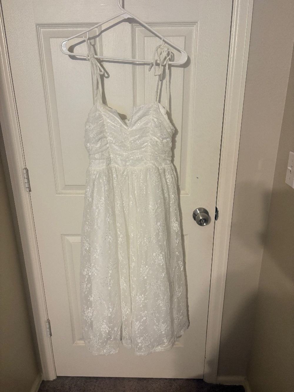 Lulus white lace midi dress